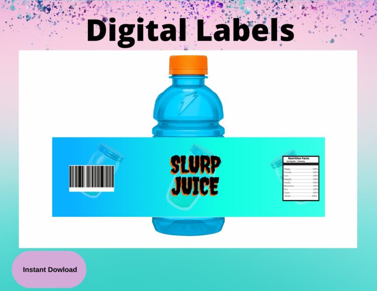 Gamer Slurp Labels printable Labels INSTANT DOWNLOAD gamer 