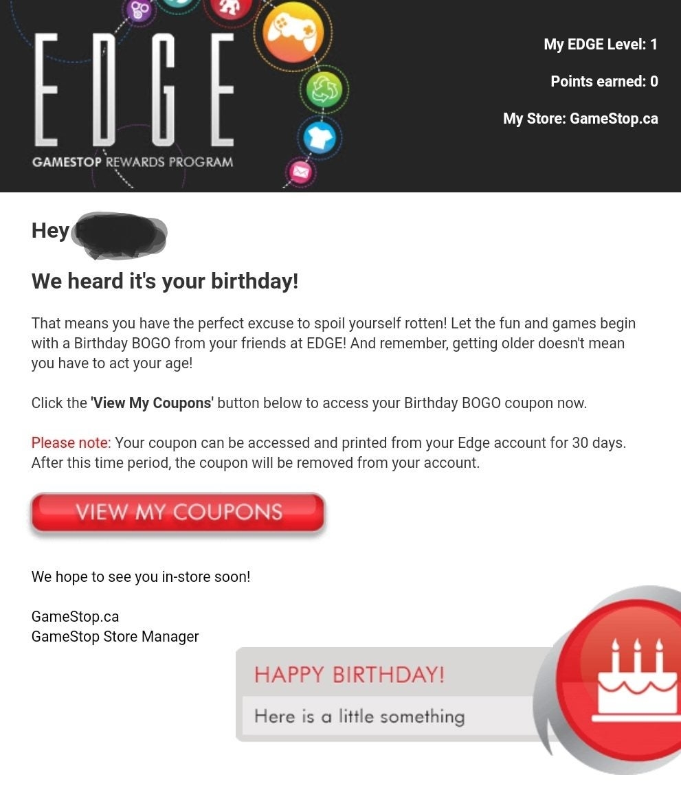 GameStop Misleading Birthday Coupon RedFlagDeals Forums