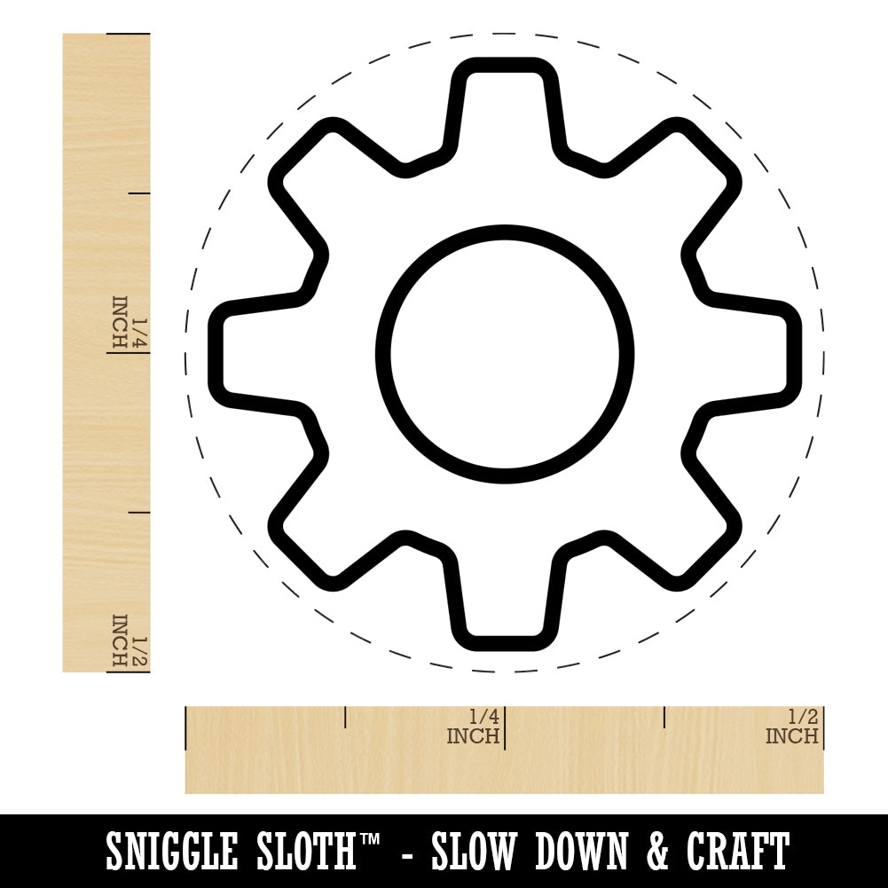 Gear Outline Self Inking Rubber Stamp For Stamping Crafting Planners