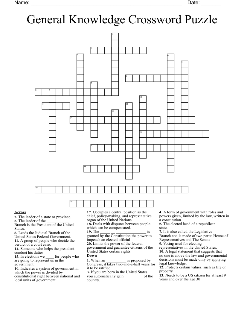 printable crossword puzzles easy