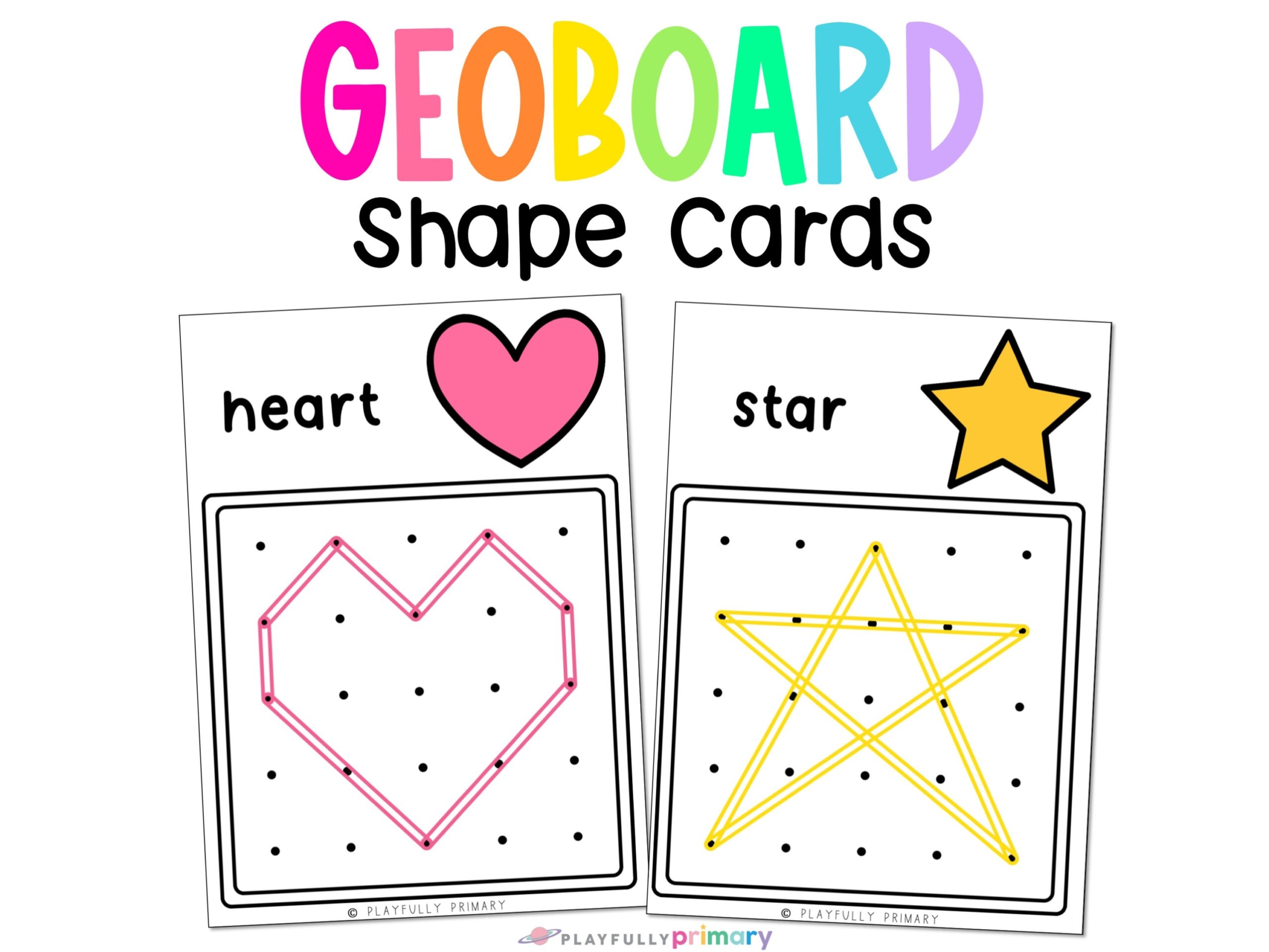 Geoboard Shape Cards Printable Geoboard Pattern Templates Kindergarten Preschool Shapes Activities Worksheets Homeschool Montessori Etsy