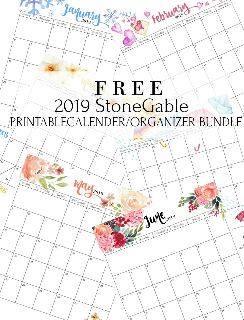monthly planner 2019 printable