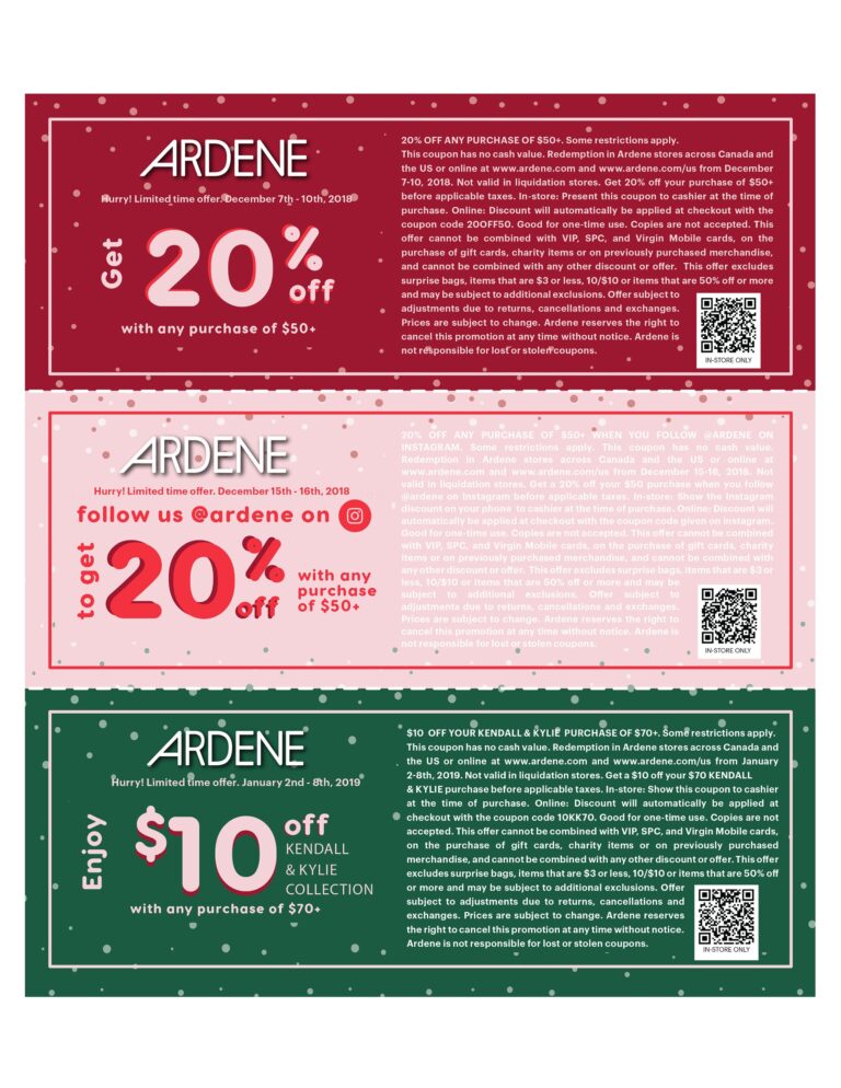 Gift Guide Coupons Ardene Worksheets Library