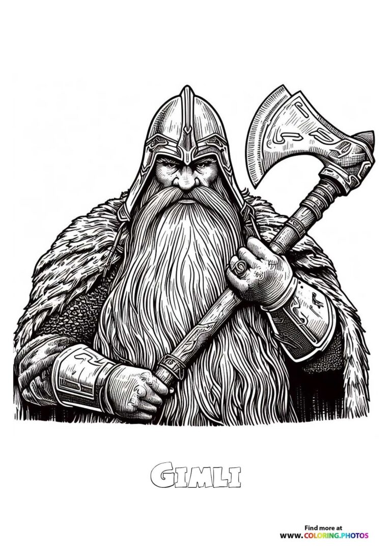 Gimli Coloring Pages For Kids