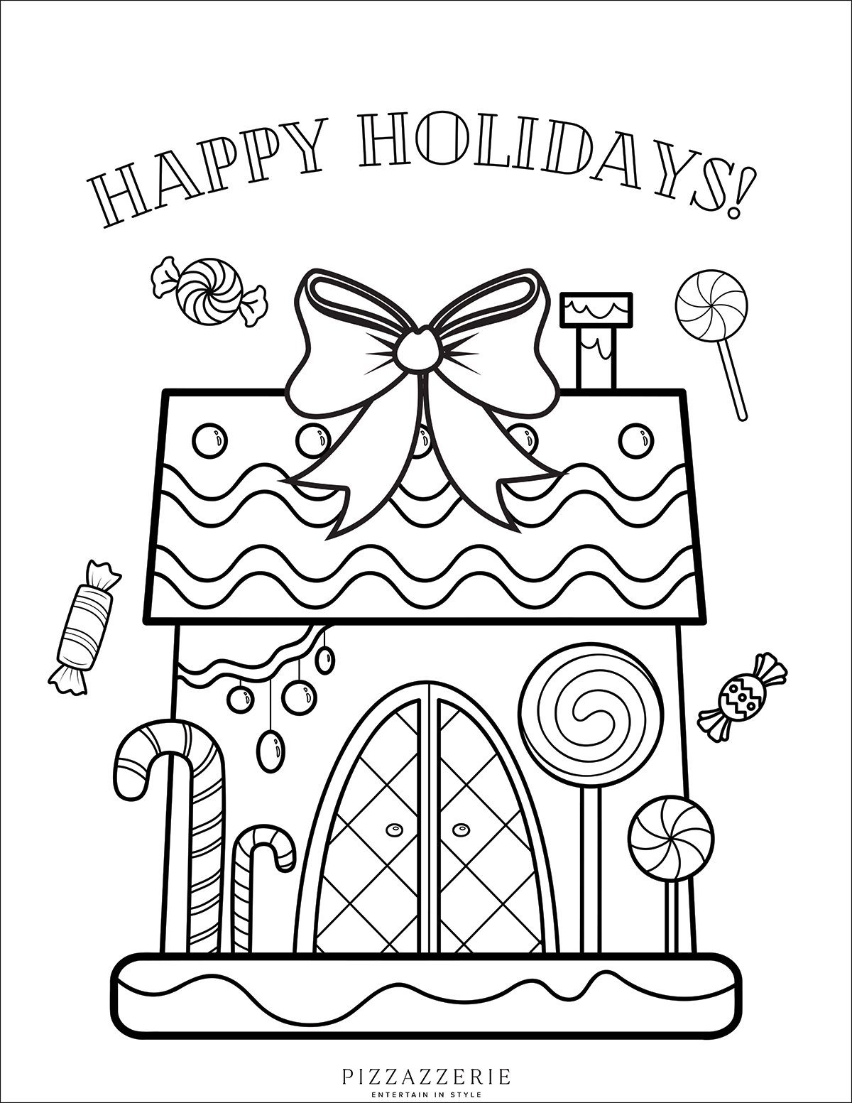 Gingerbread House Coloring Pages Free Printable PDFs Pizzazzerie