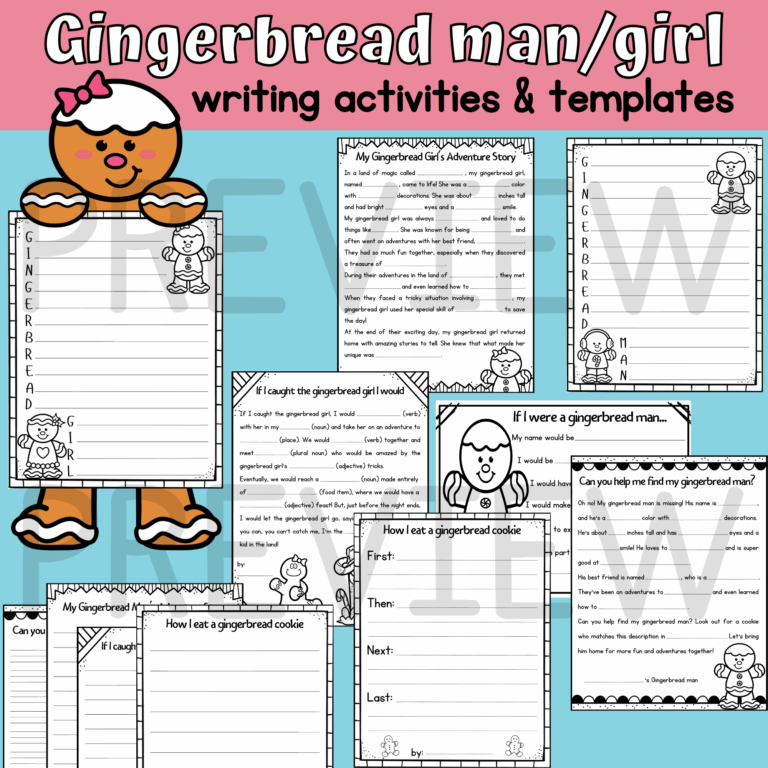 Gingerbread Man And Girl Writing Activities Templates U0026 Craft 