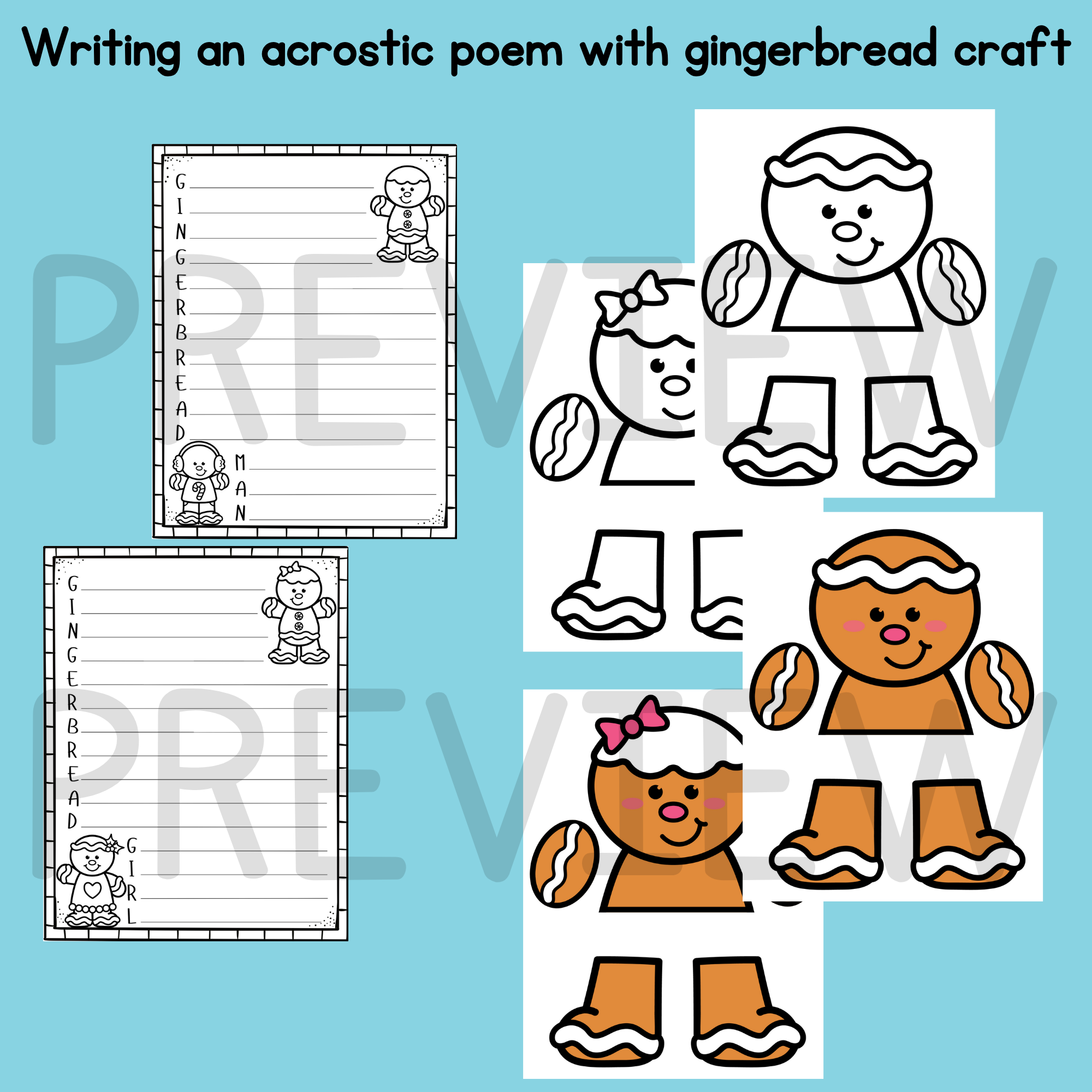 Gingerbread Man And Girl Writing Activities Templates U0026 Craft English U0026 French 