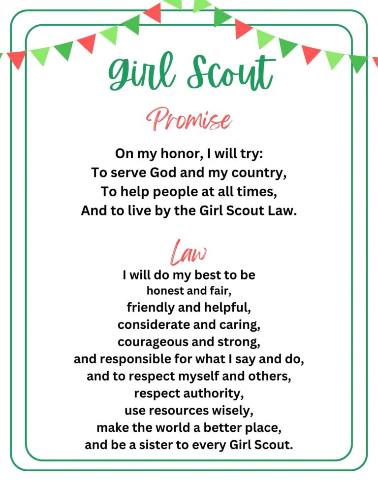 Girl Scout Promise And Law Printable