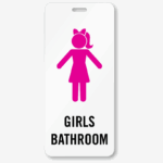 Girls Bathroom Sign Ada Compliant School Lavatory Sign Pink Girls Bathroom Sign Transparent PNG 376x800 Free Download On NicePNG