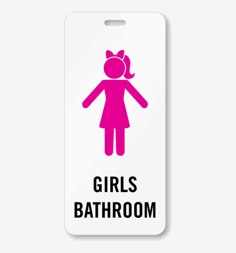 Girls Bathroom Sign Ada Compliant School Lavatory Sign Pink Girls Bathroom Sign Transparent PNG 376x800 Free Download On NicePNG