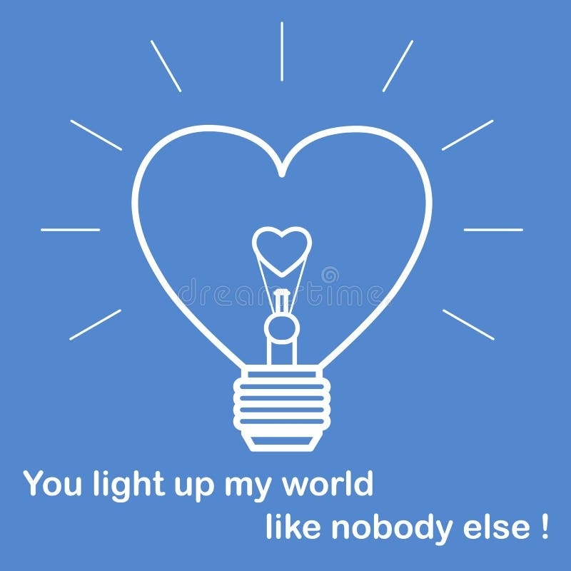 Glowing Light Bulb In The Shape Of A Heart Stock Vector Illustration Of Merry Romantic 135640066