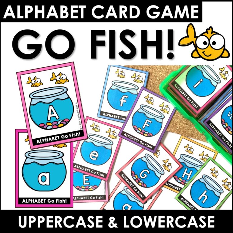 Go FISH Alphabet Letter Recognition Card Game Uppercase U0026 Lowercase Letters Made By Teachers
