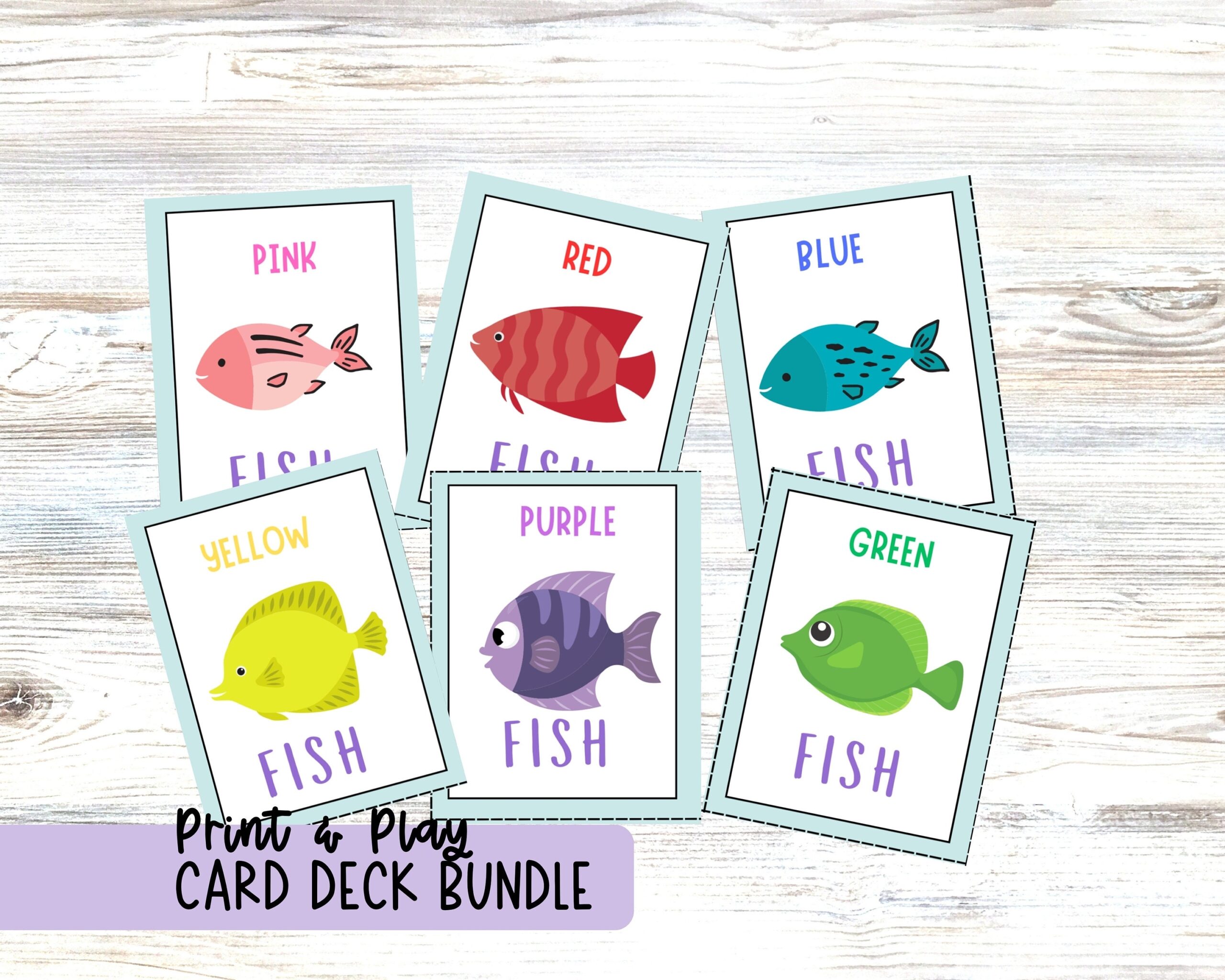 Go Fish U0026 Playing Card Deck Ocean Animal Themed Printable Games For Kids Includes Memory Slap Jack Old Maid Color Flash Cards Etsy Canada