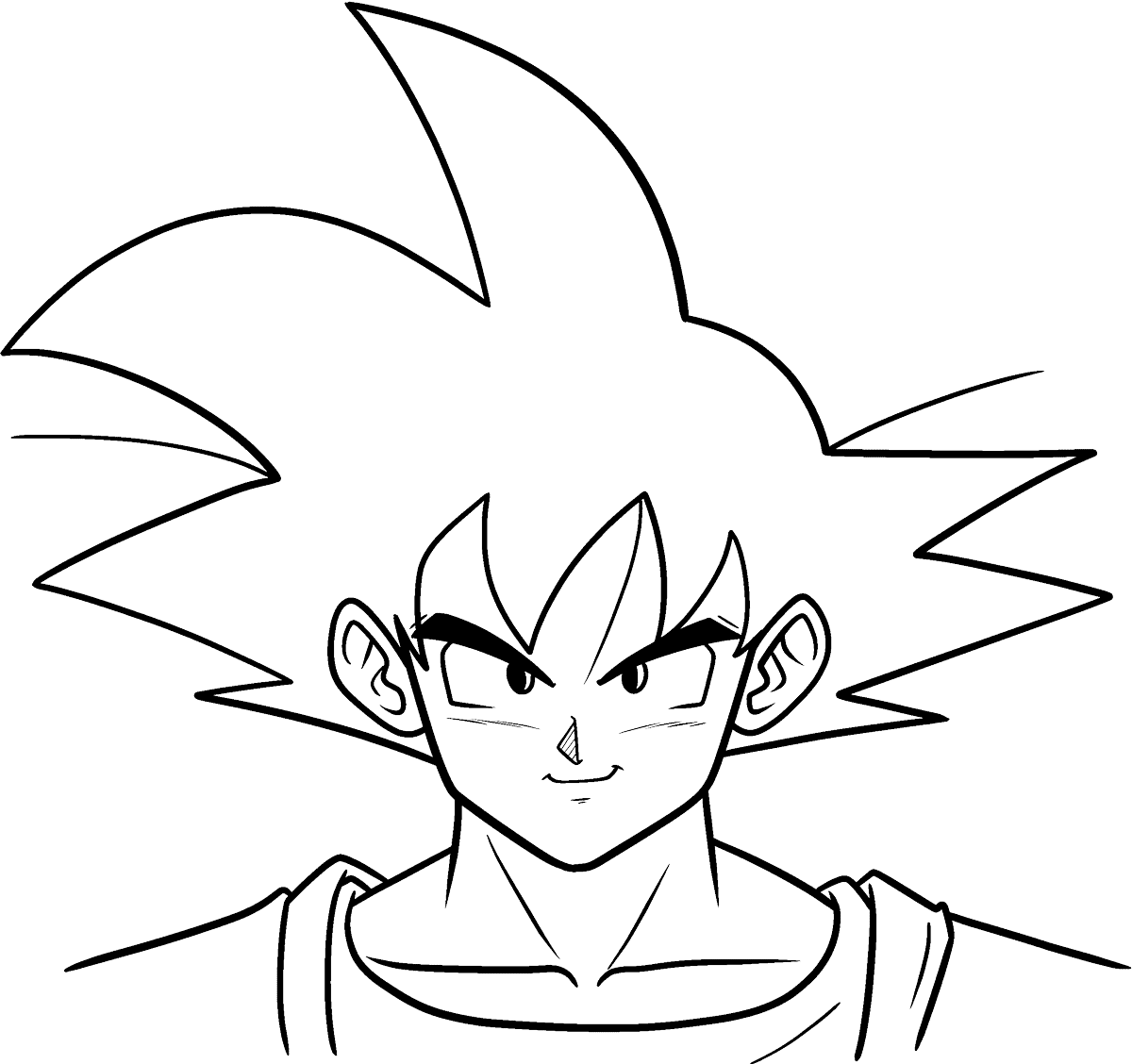 Goku Coloring Page Easy Drawing Guides