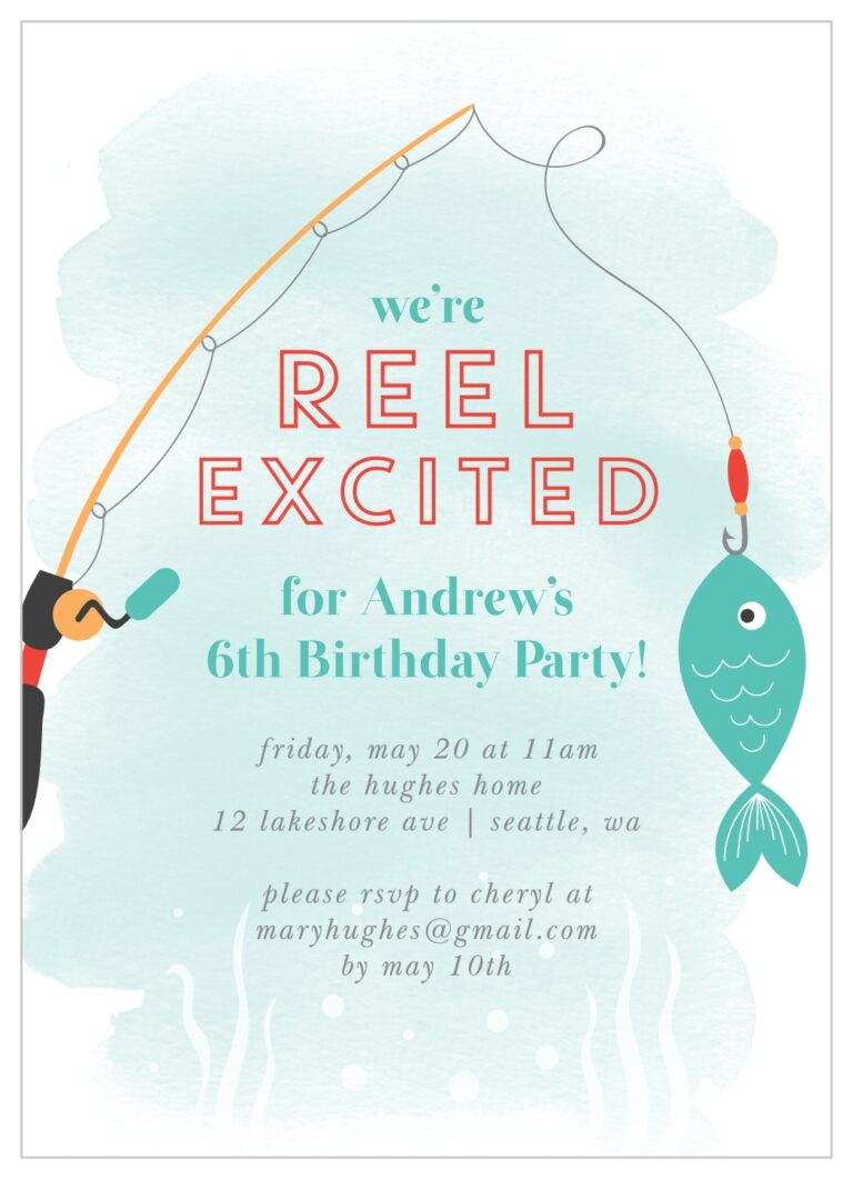 Gone Fishing Children s Birthday Invitations By Basic Invite