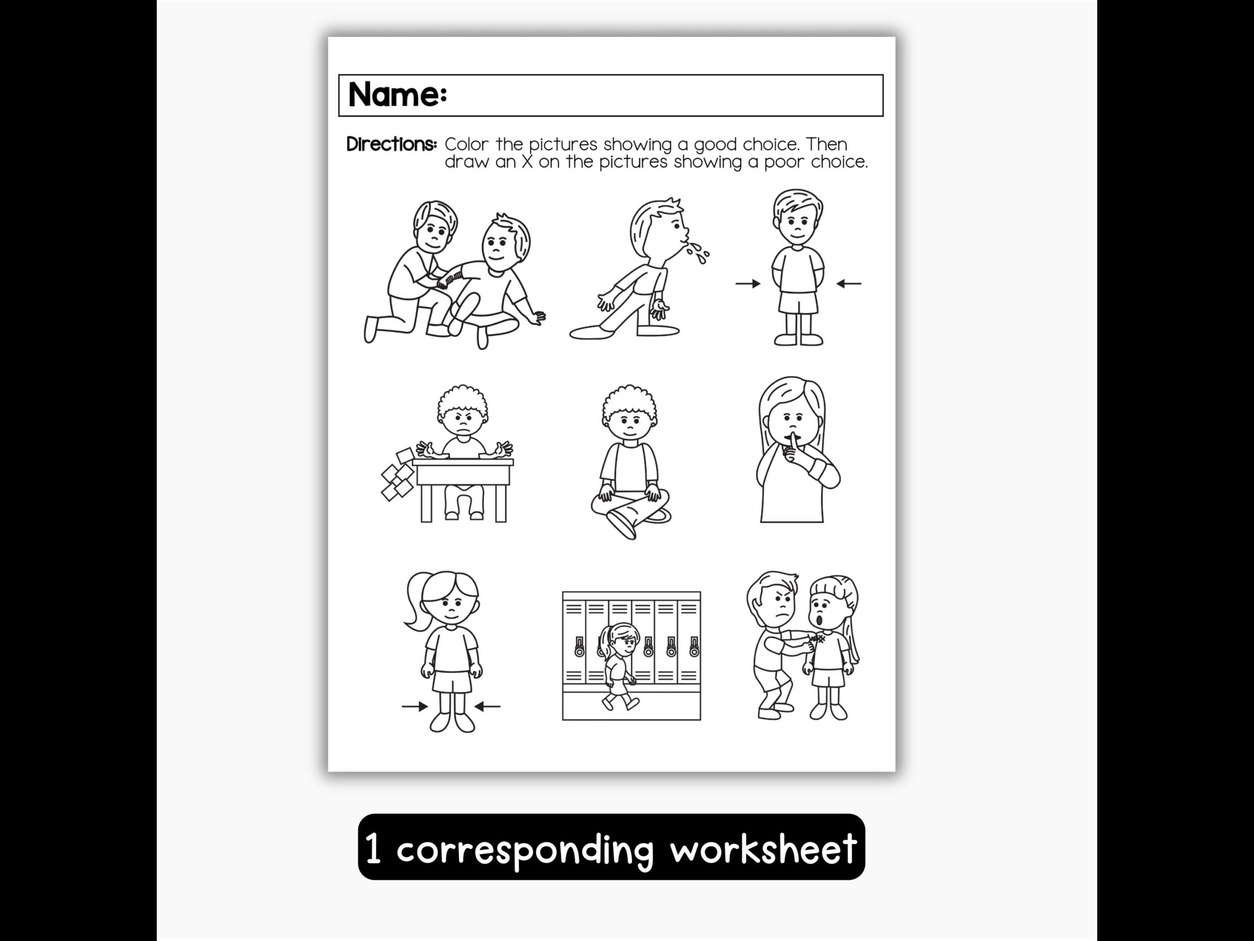 Good And Poor Choices Activities Good Choices Adapted Books 