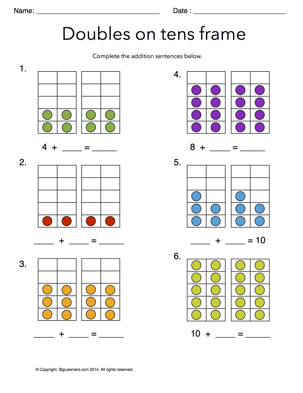 Grade 1 Free Common Core Math Worksheets Biglearners 