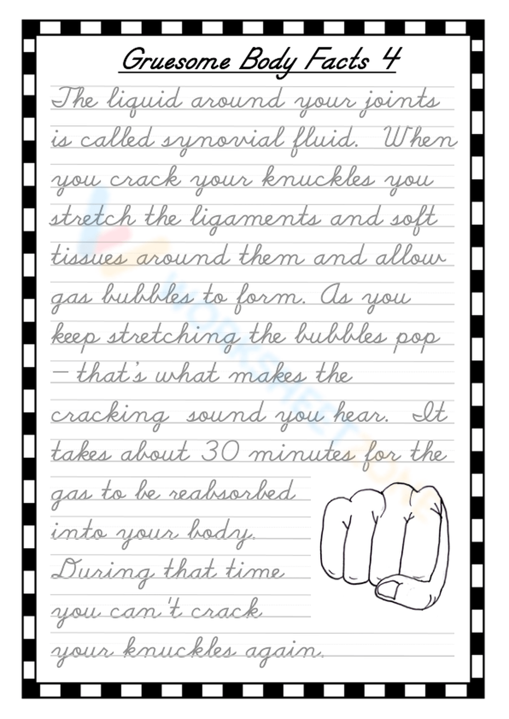 Grade 5 Handwriting Worksheets U0026 Printable