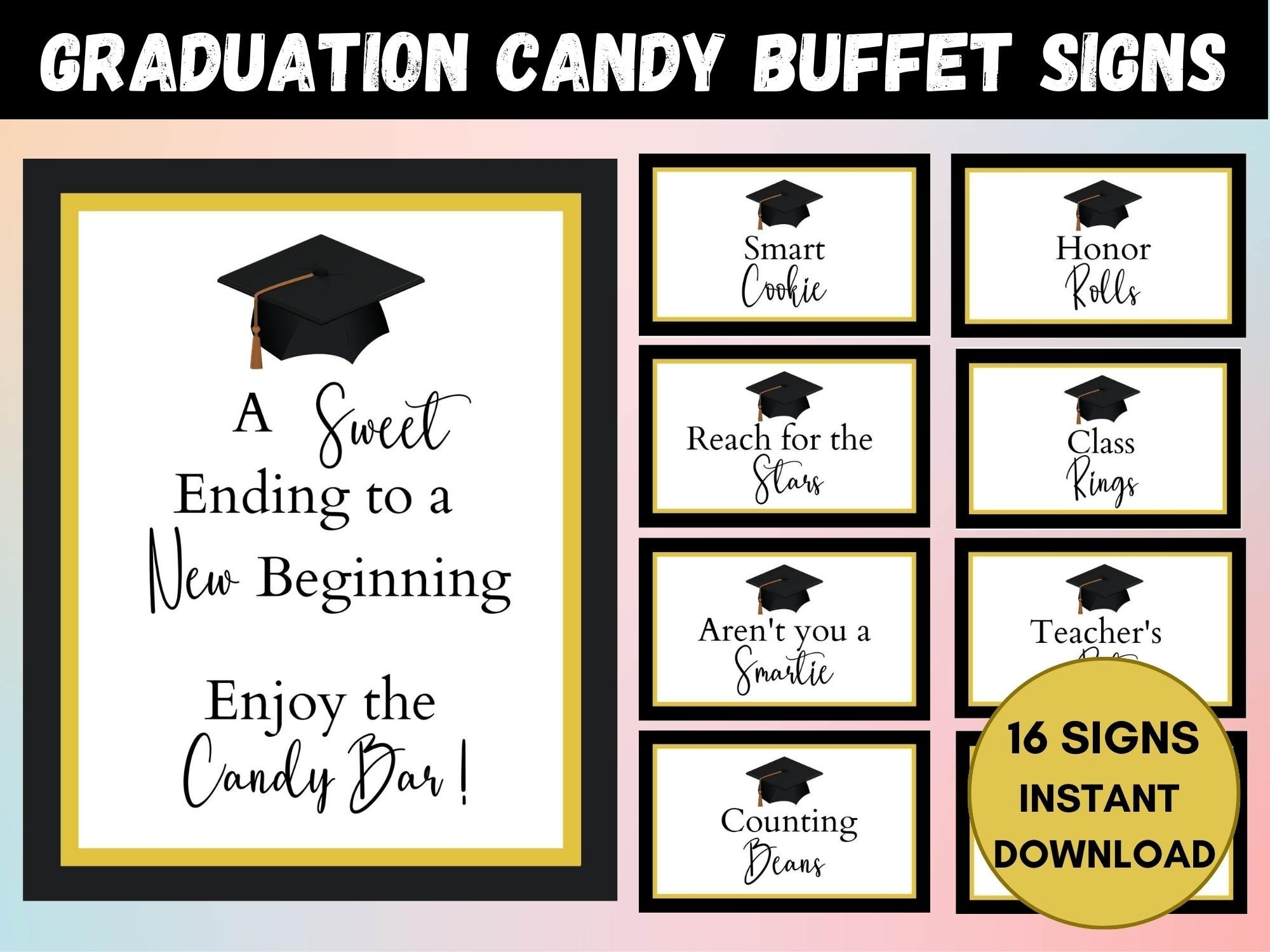 Graduation Candy Bar Grad Party Favors Candy Buffet Signs Candy Buffet Labels Candy Bar Sign Printable Graduation Candy Bar Sign Etsy