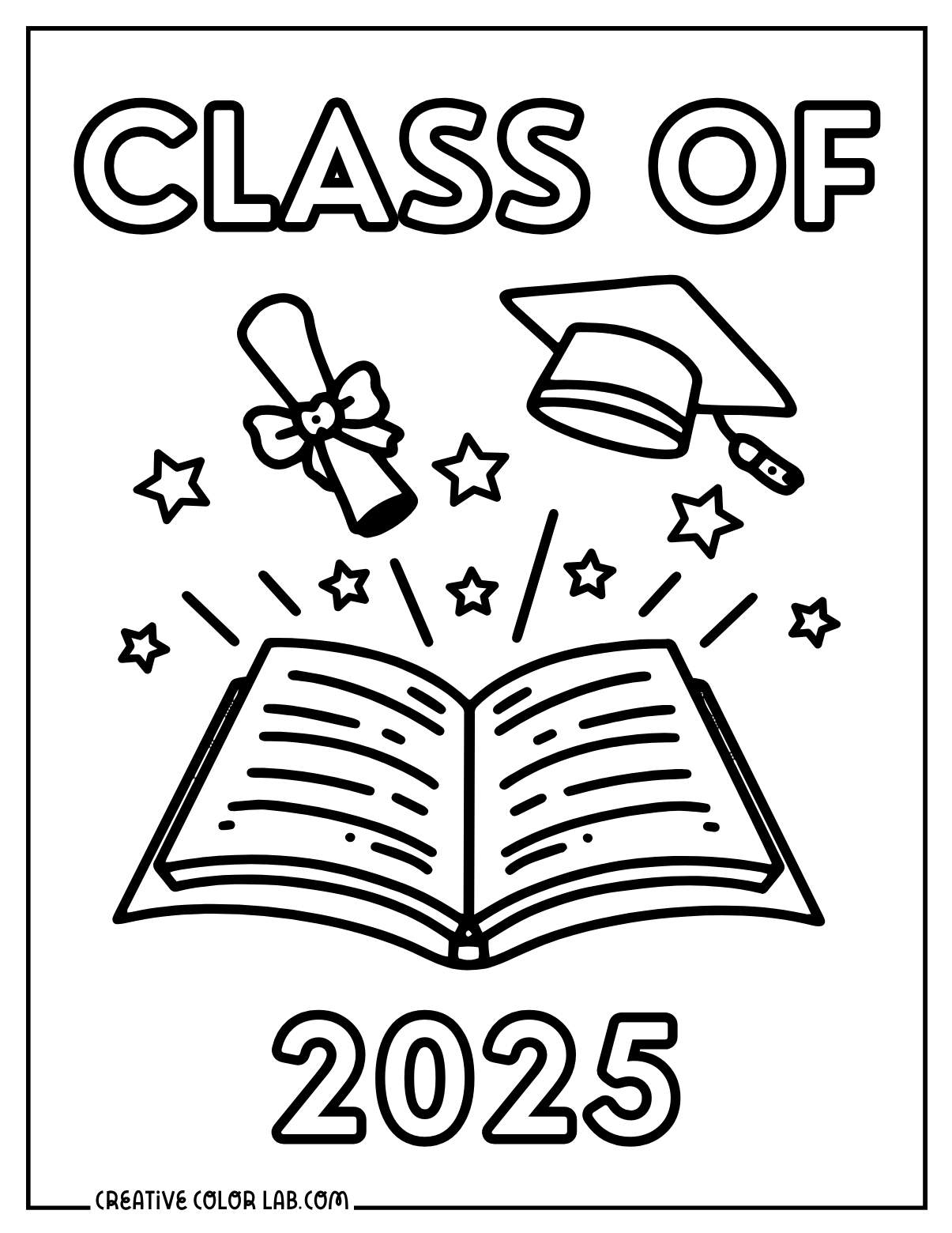 Graduation Coloring Pages PDF Printables