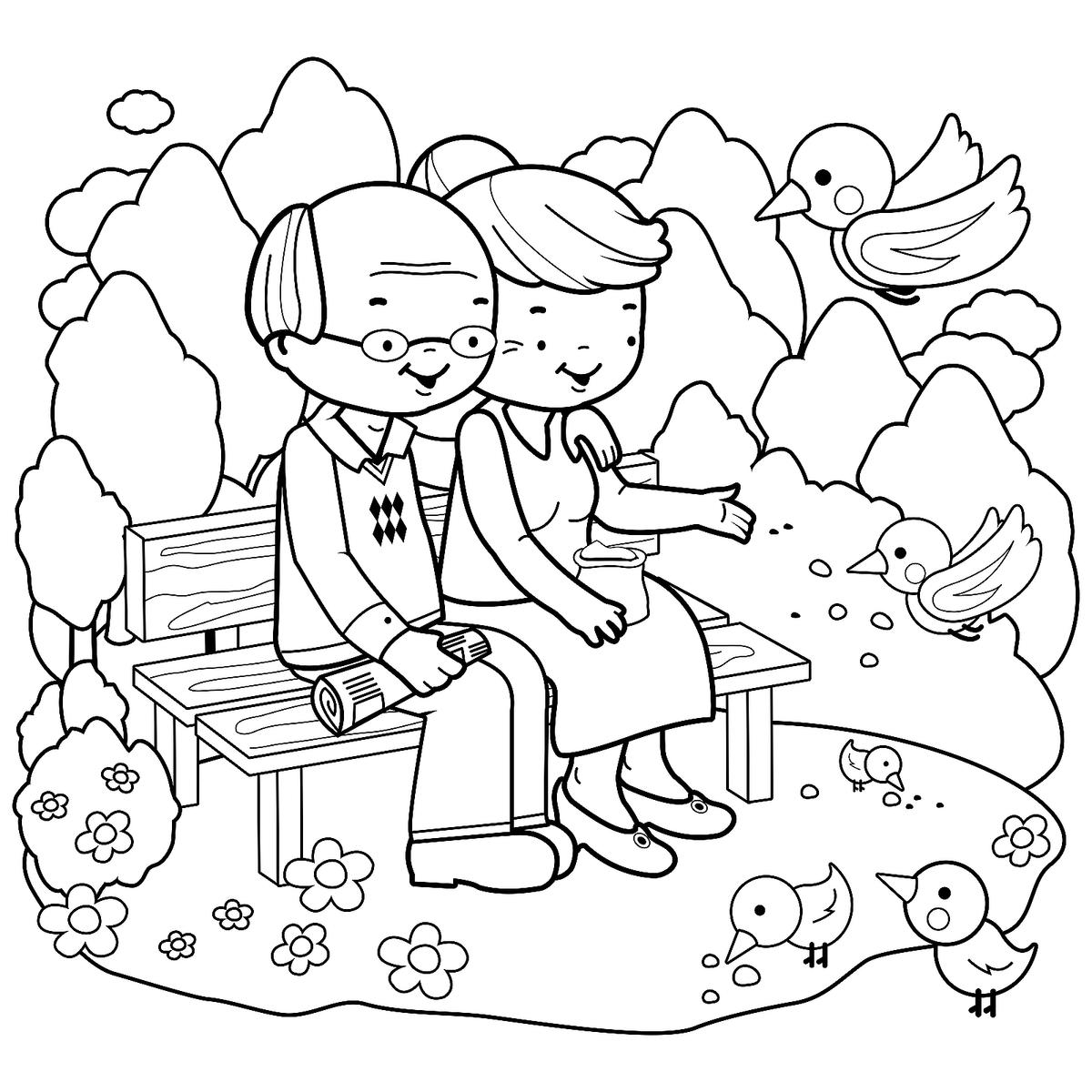 grandparents day printable coloring pages