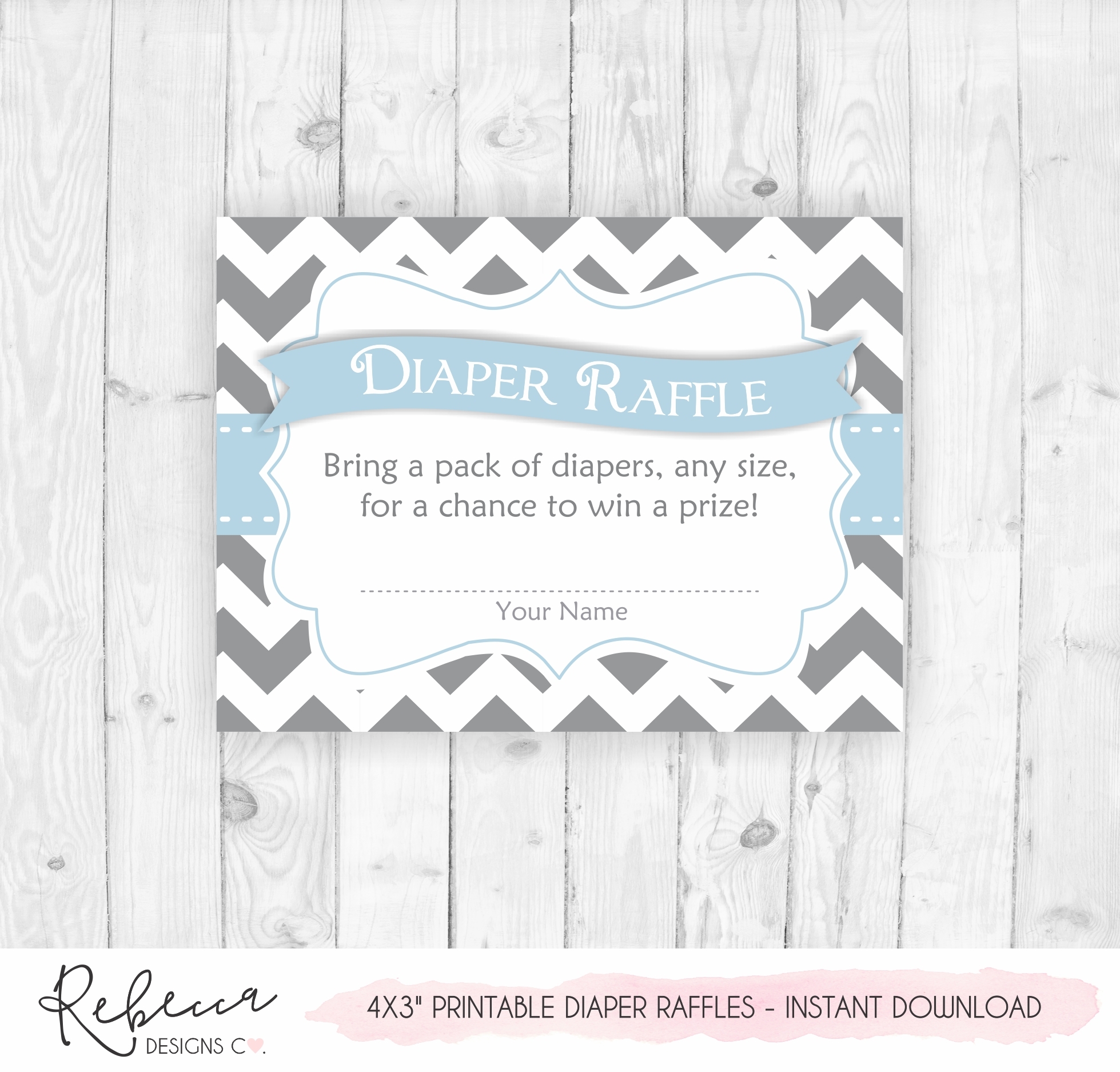 free printable diaper raffle tickets elephant