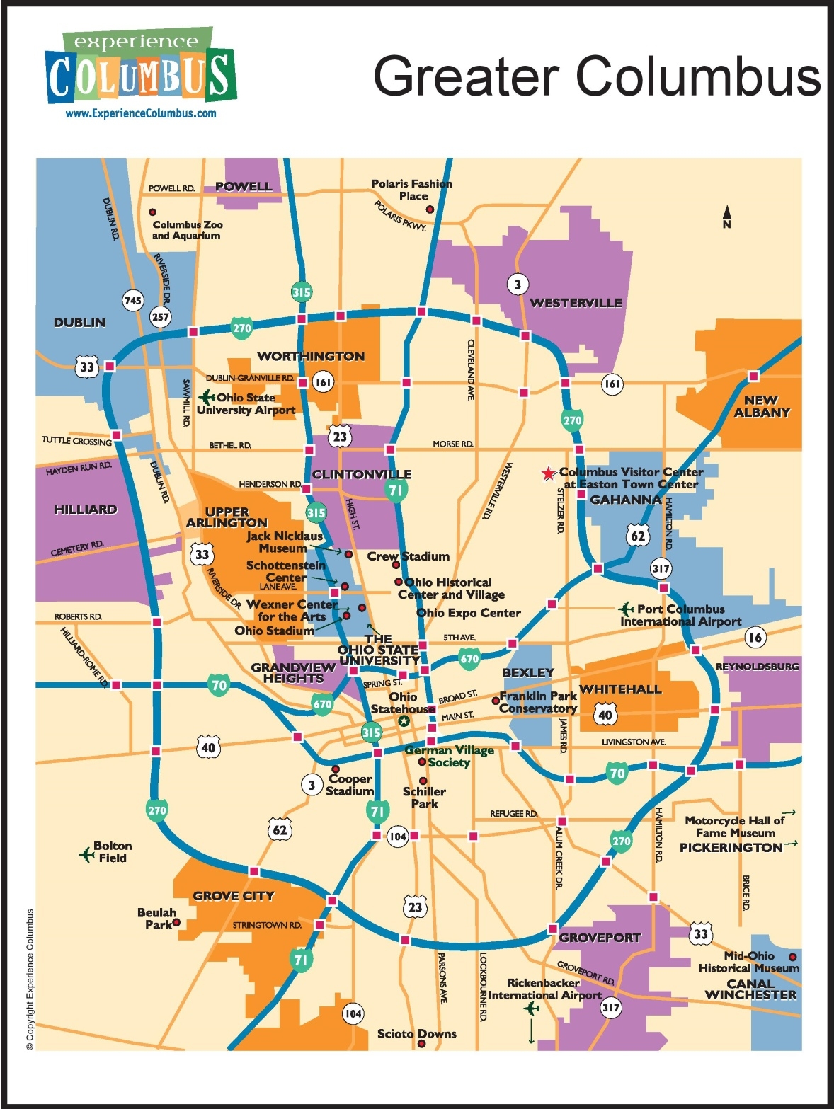 printable map of columbus ohio
