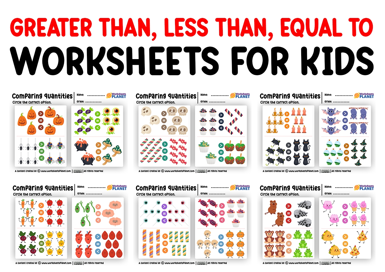 free printable greater than less than worksheets