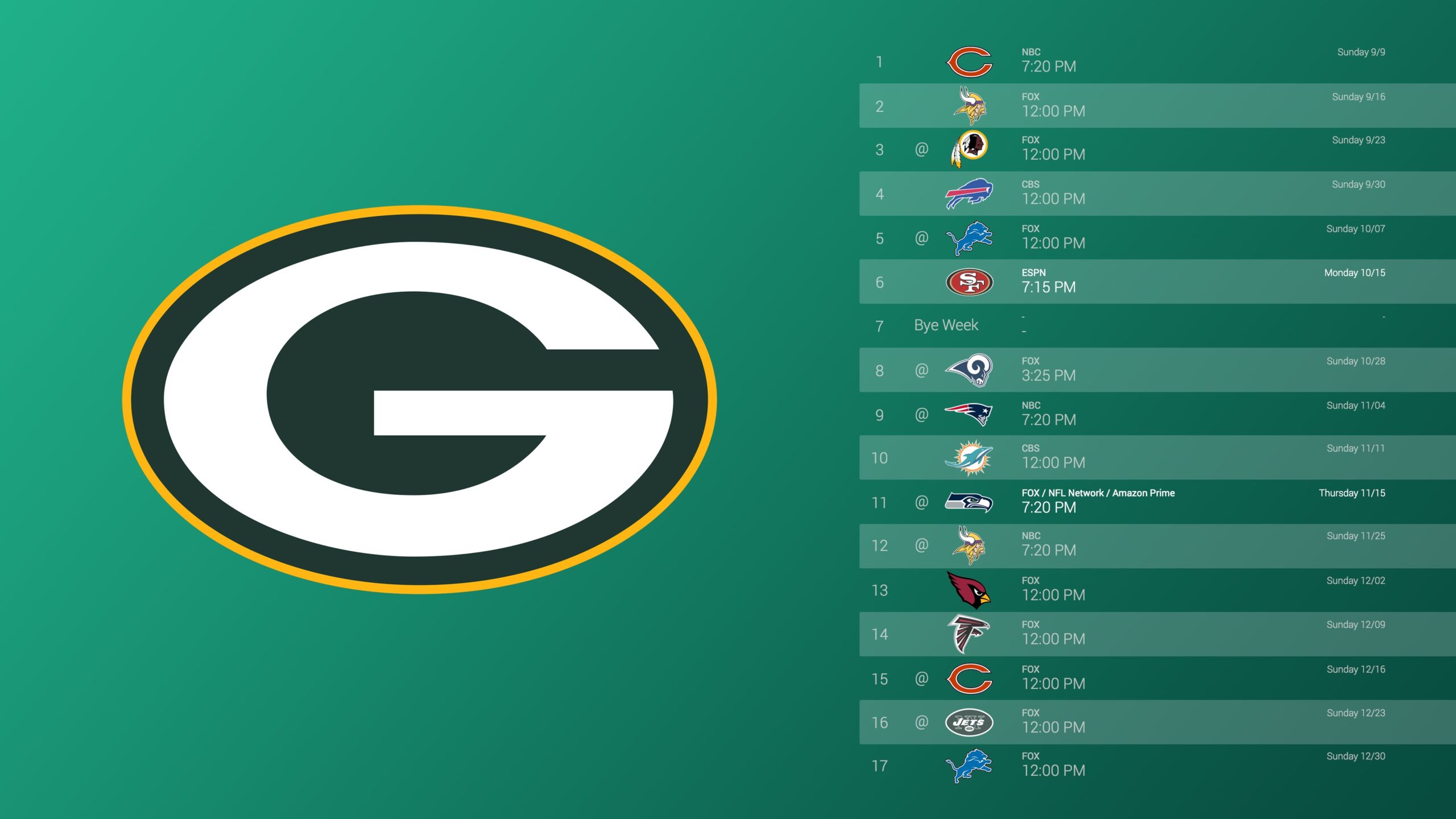 Green Bay Packers Schedule 2018 Wallpaper 80 Images 