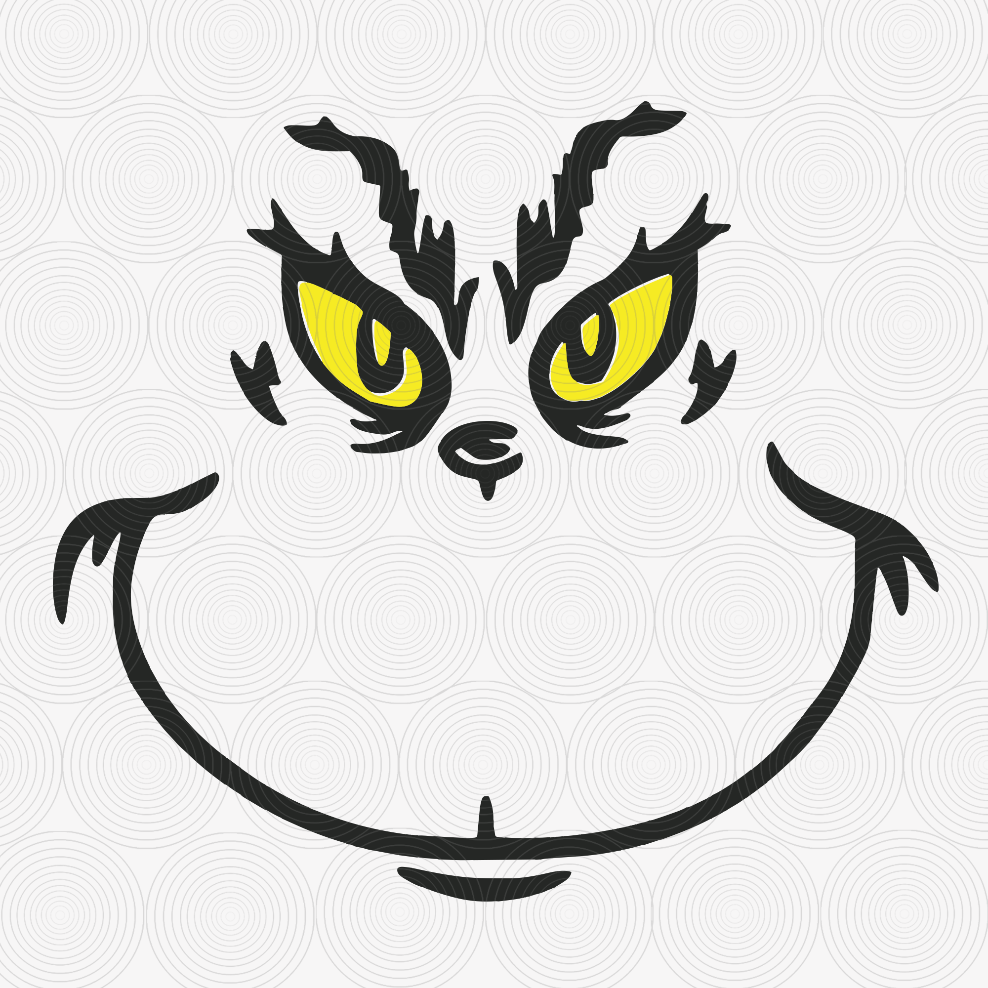 Grinch Face With Yellow Eyes SVG Grinch Face SVG JPG Files 