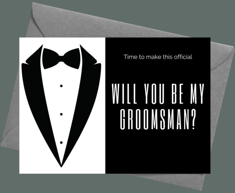 Groomsman Proposal Card Printable Will You Be My Groomsman Card Worksheets Library