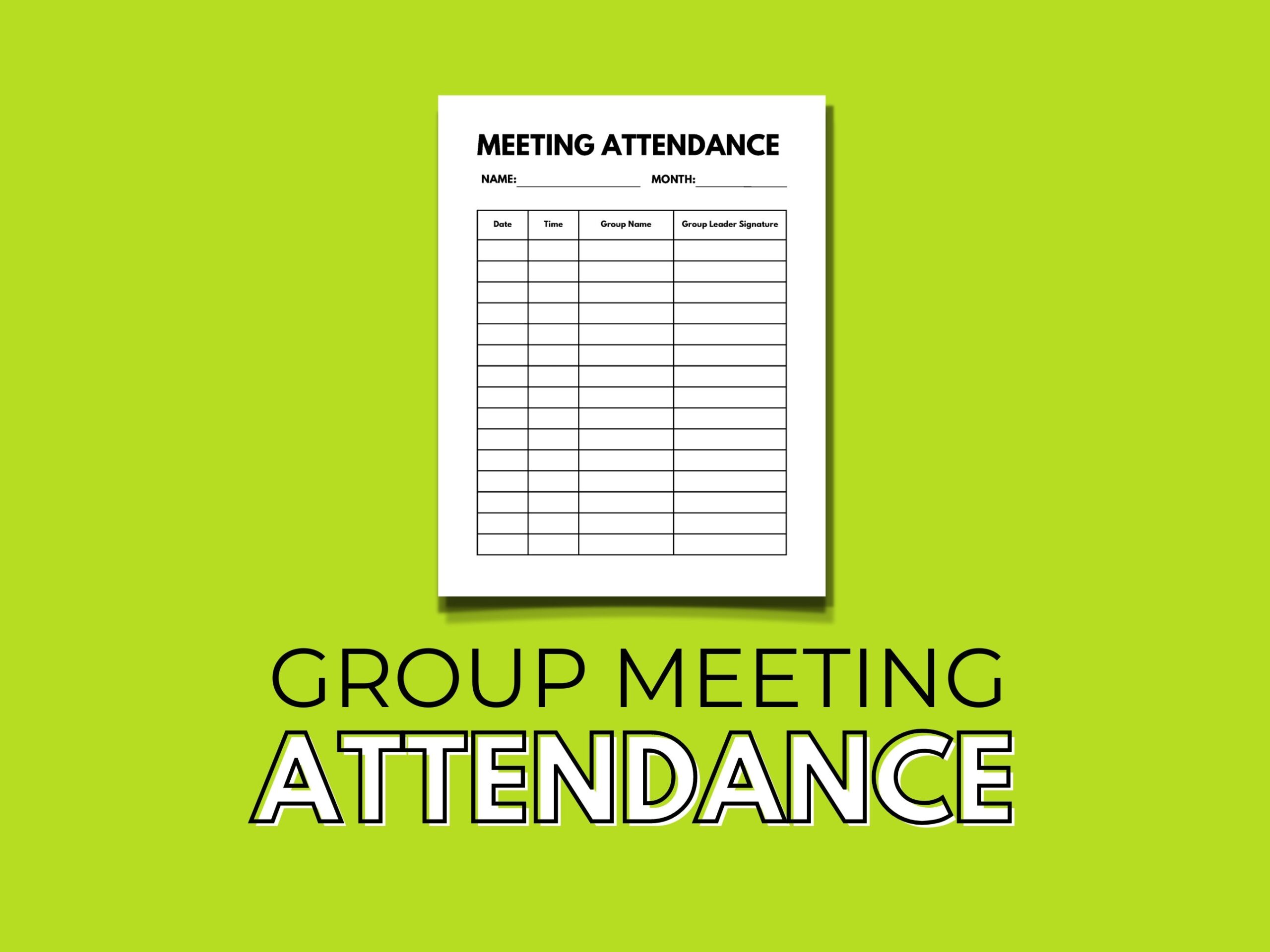 Group Meeting Attendance Sheet Required Meeting Log Group 