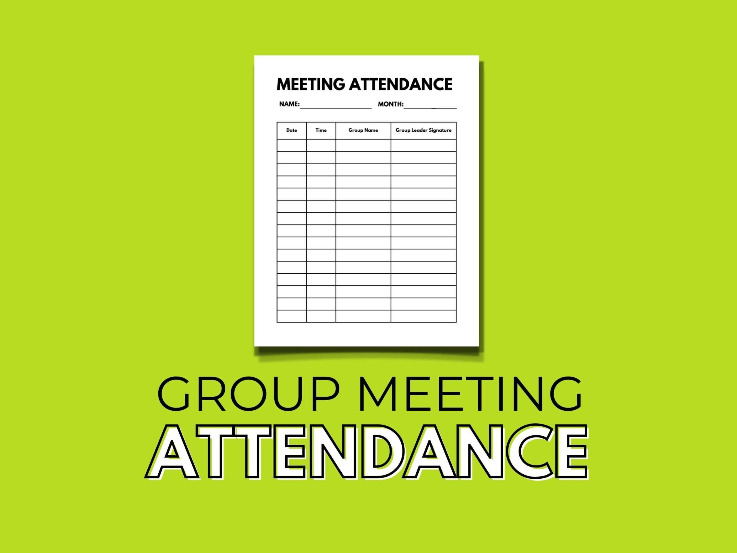 printable aa attendance sheet