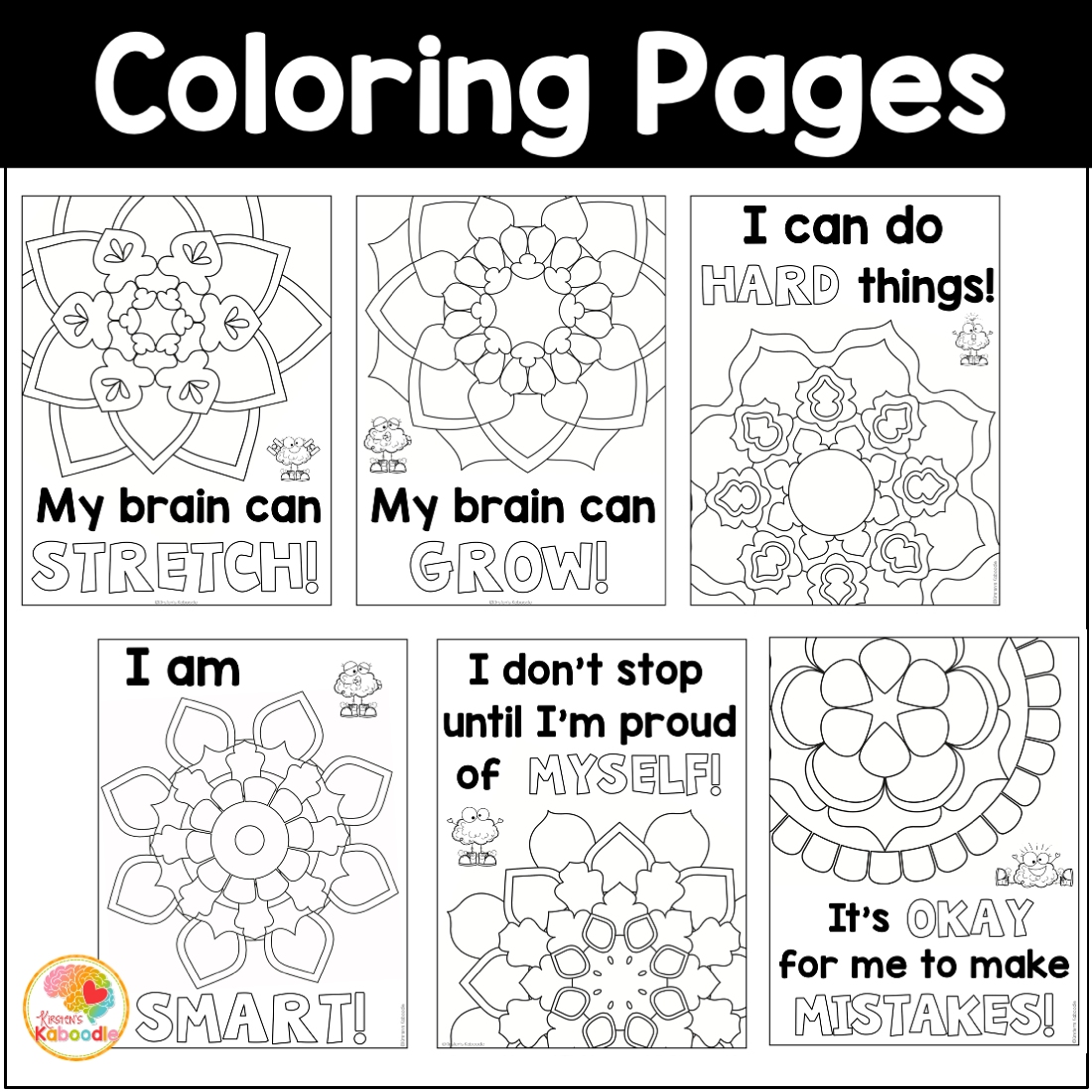 Growth Mindset Coloring Pages Positive Affirmation Pages For Primary Grades