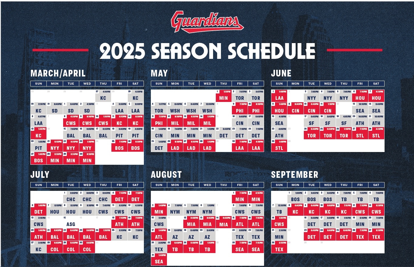 printable cleveland indians schedule