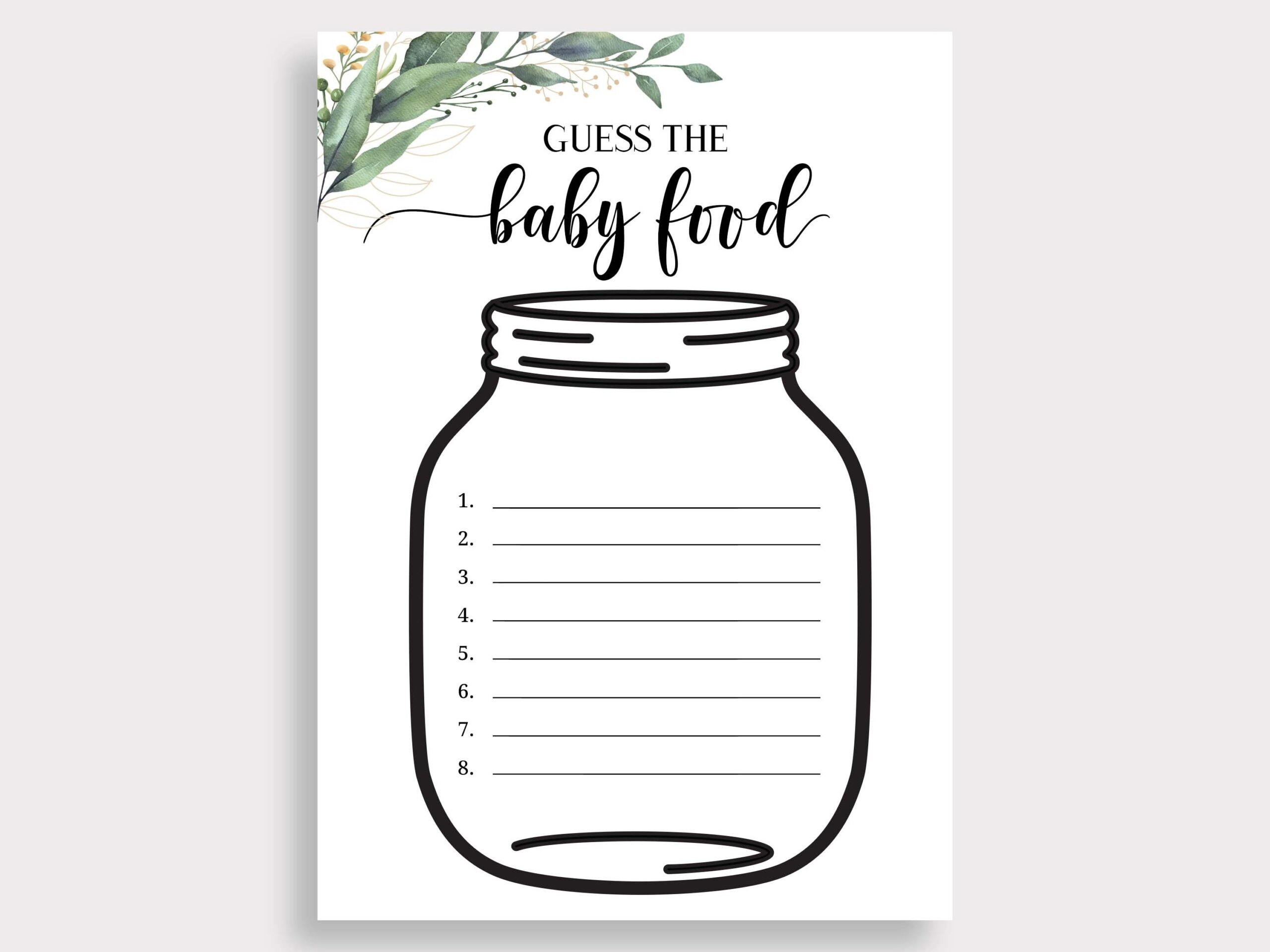 Guess The Baby Food 2025