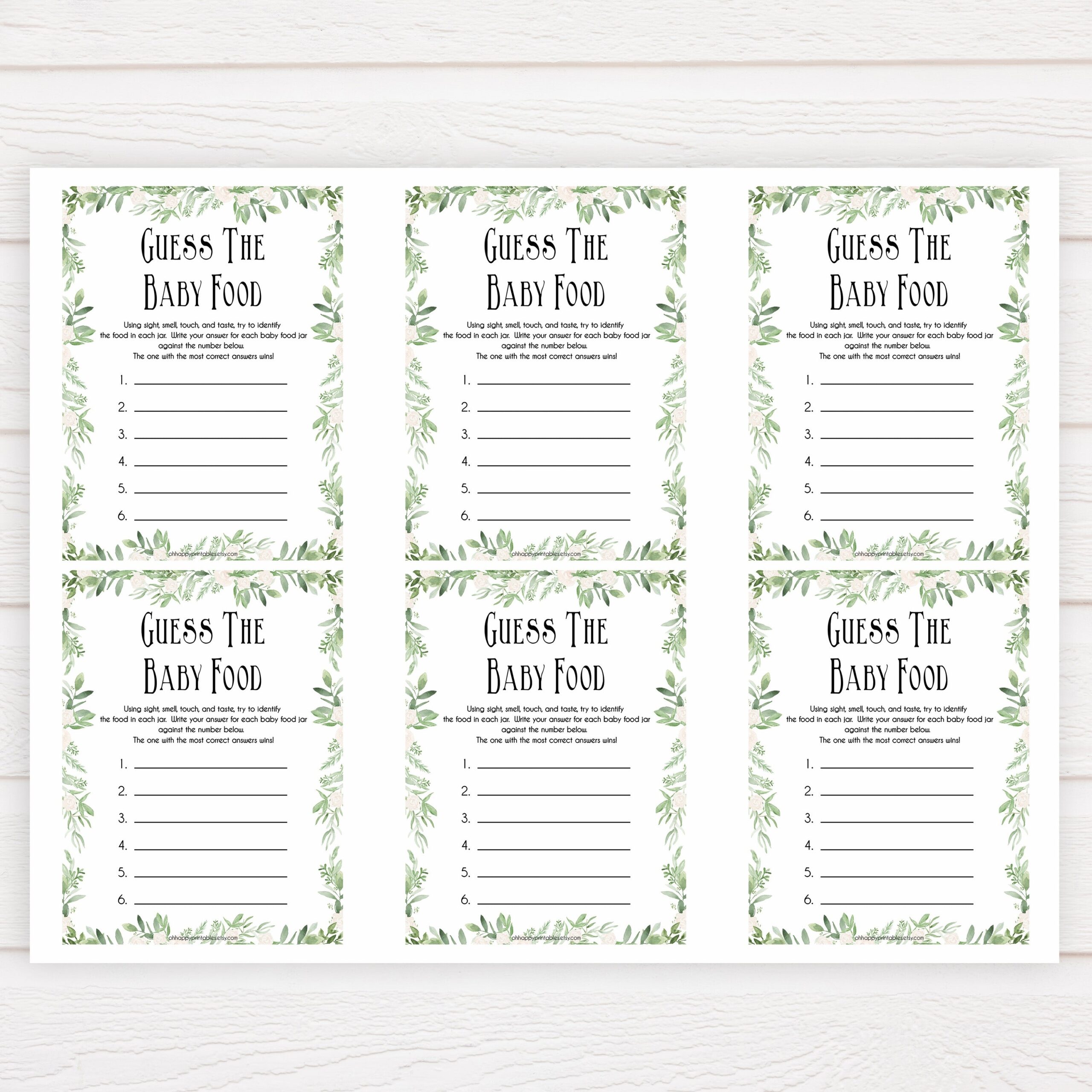 guess the baby food printable