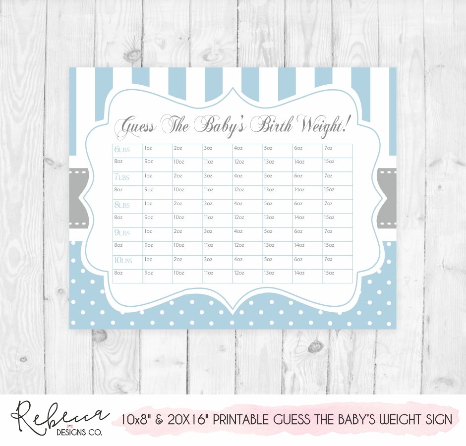 baby stats guessing game printable