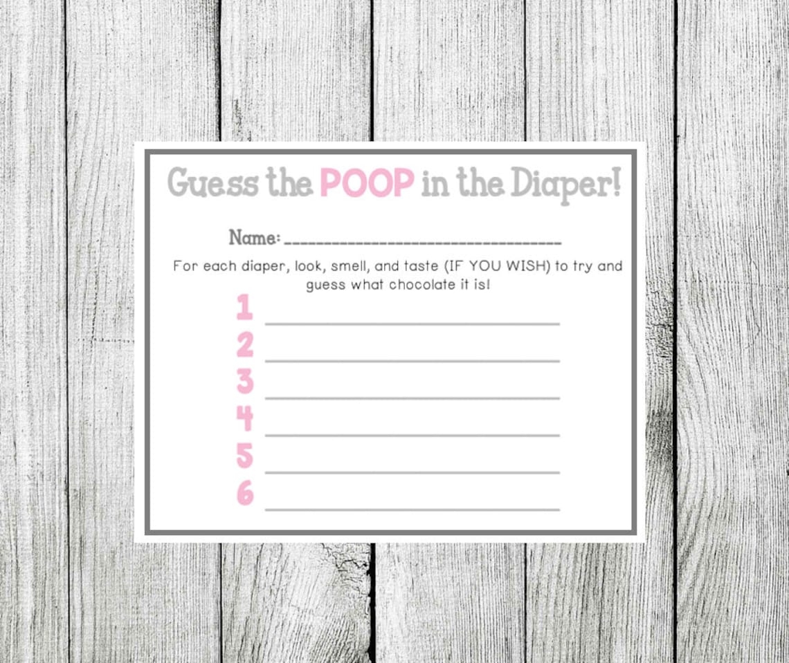 free printable dirty diaper game