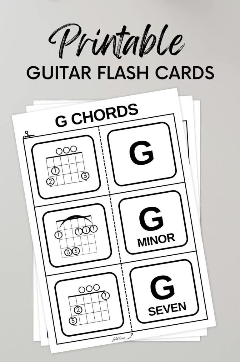 Guitar Chord Flash Cards For Beginners Printable At Home On