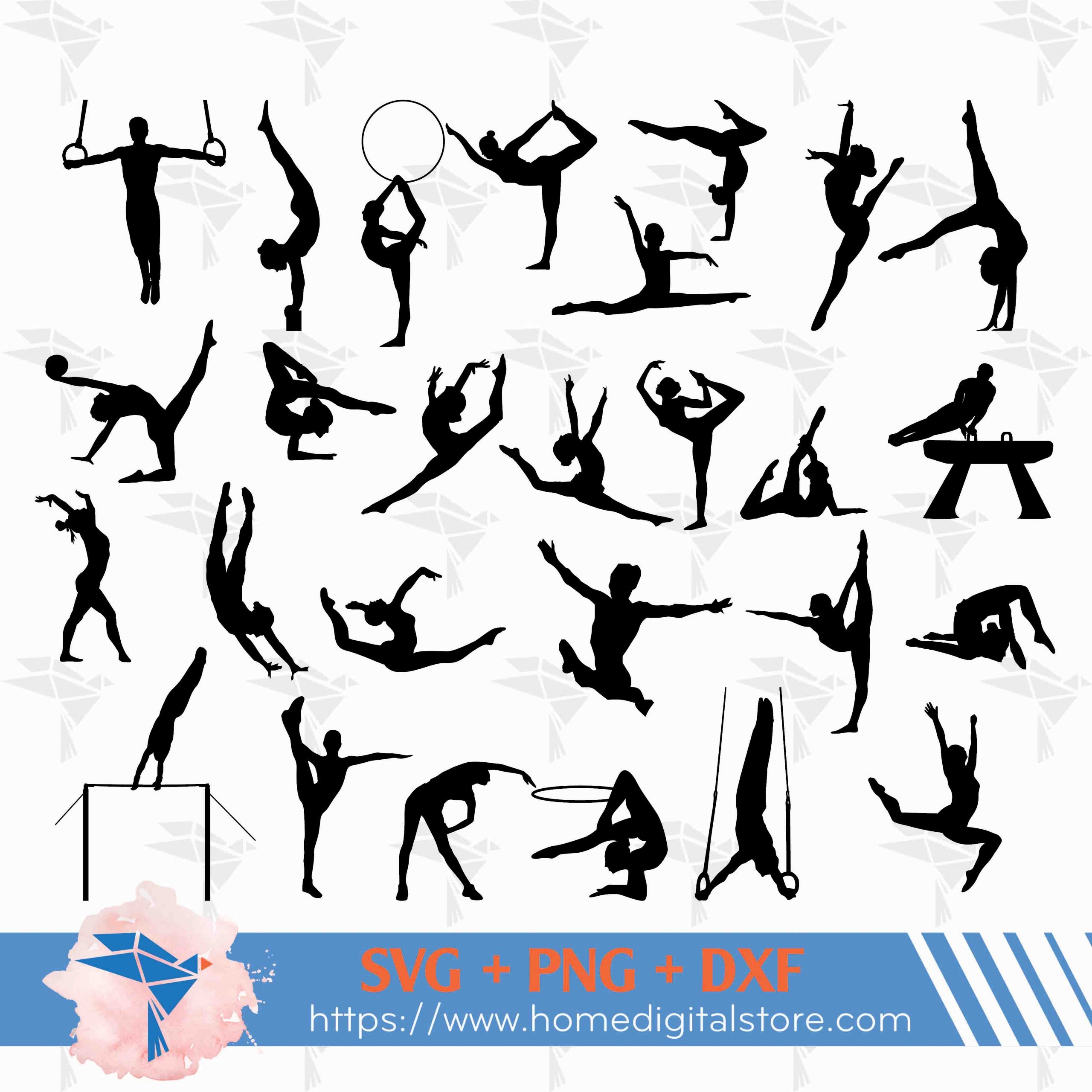 Gymnastics Silhouette SVG PNG DXF