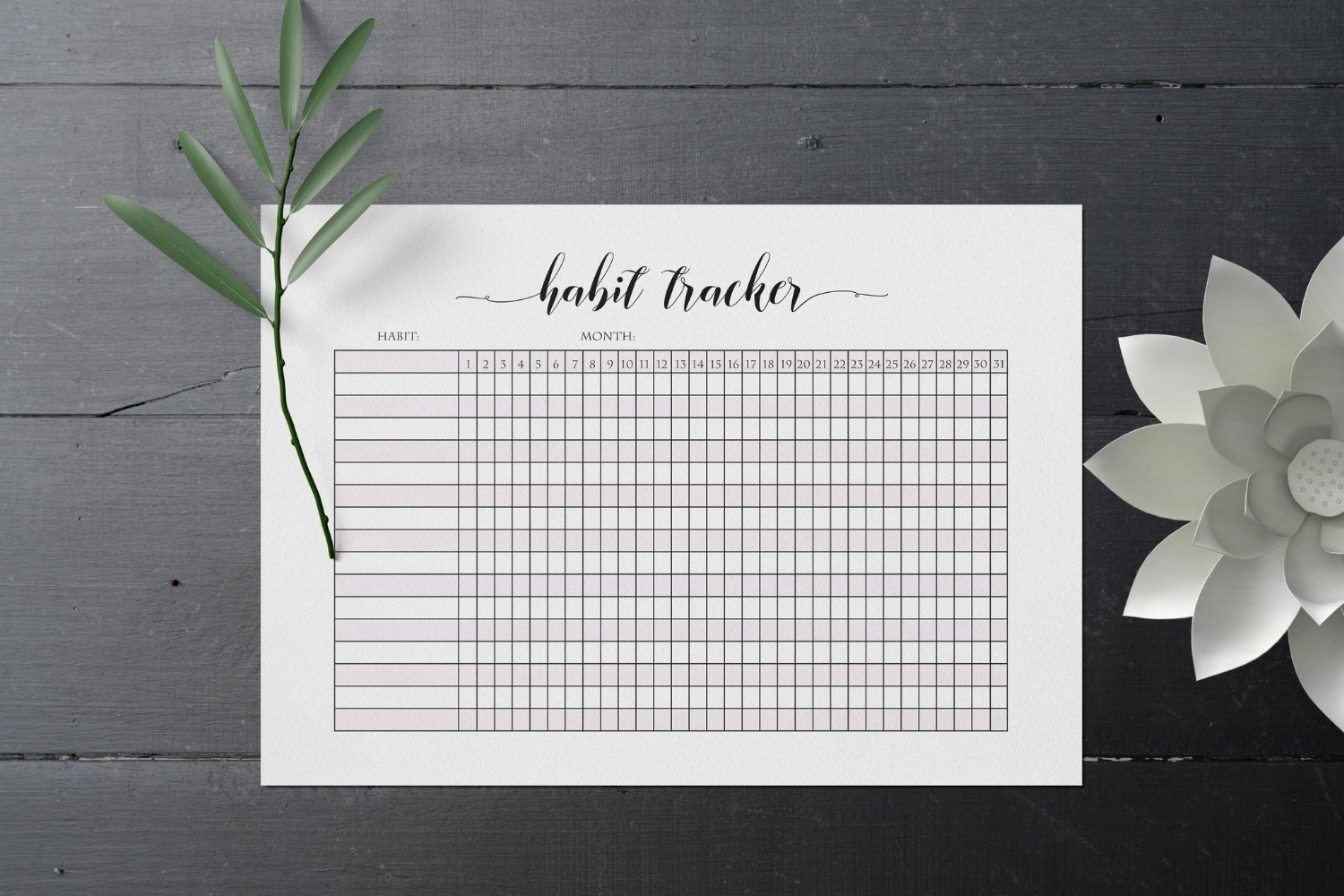 Habit Tracker Printable Habit Tracker Bullet Journal