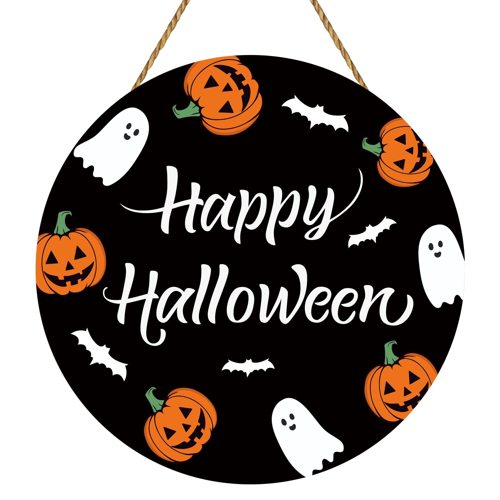 Halloween Door Decorations Happy Halloween Sign Cute Ghost Pumpkin Halloween Decor Wooden Halloween Door Wreath Halloween Door Hanger For Front Door Porch Wall Party Halloween Indoor Home Decor Buy Online At Best