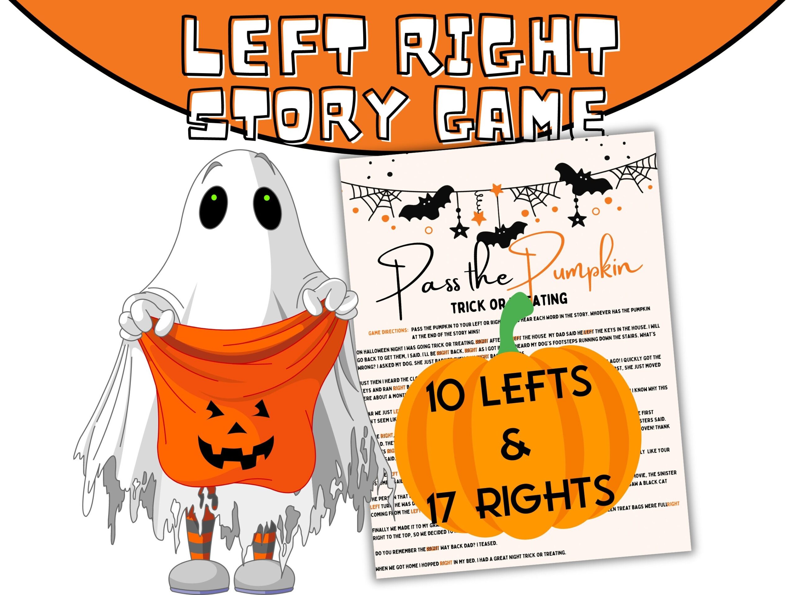 Halloween Left Right Game Story Halloween Party Pass The Pumpkin Game Kids Party Game Printable Halloween Activity Class Party Group Game Etsy