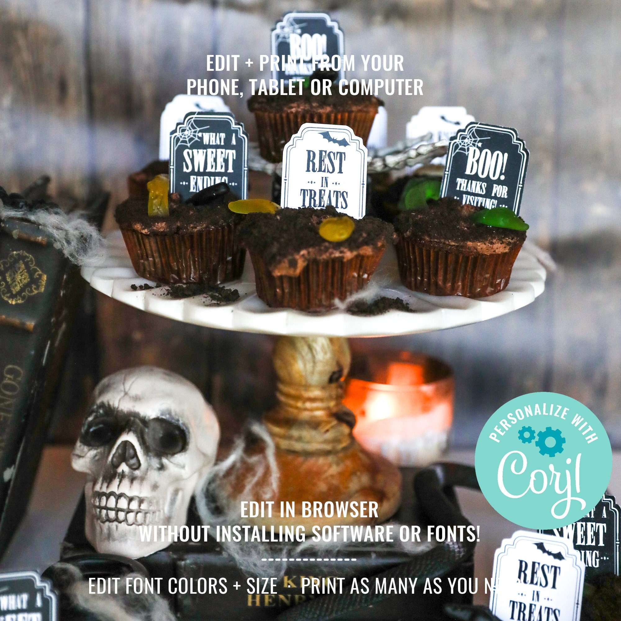 tombstone cupcake topper printables