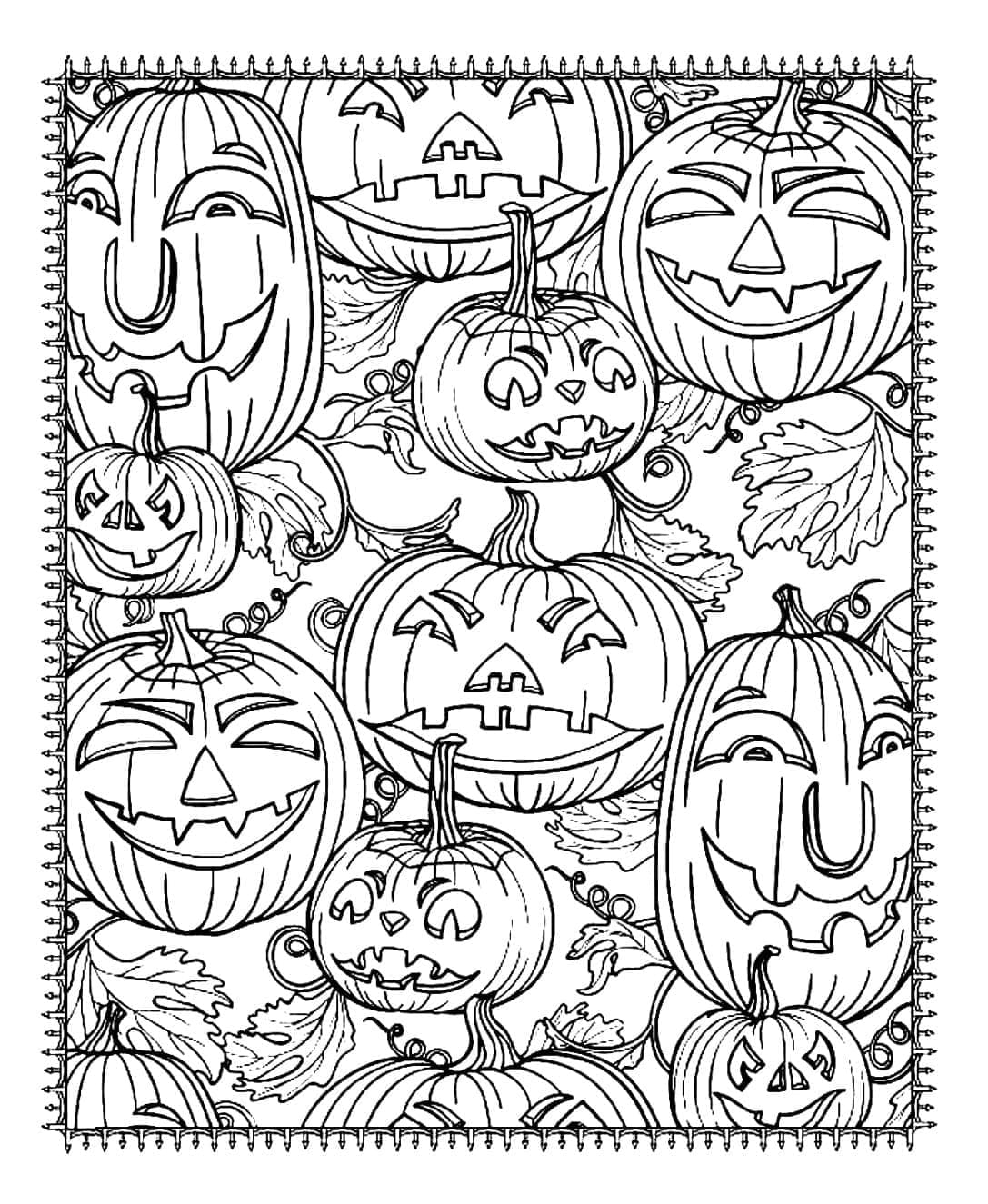 Halloween Pumpkins For Adults Coloring Page Download Print Or 