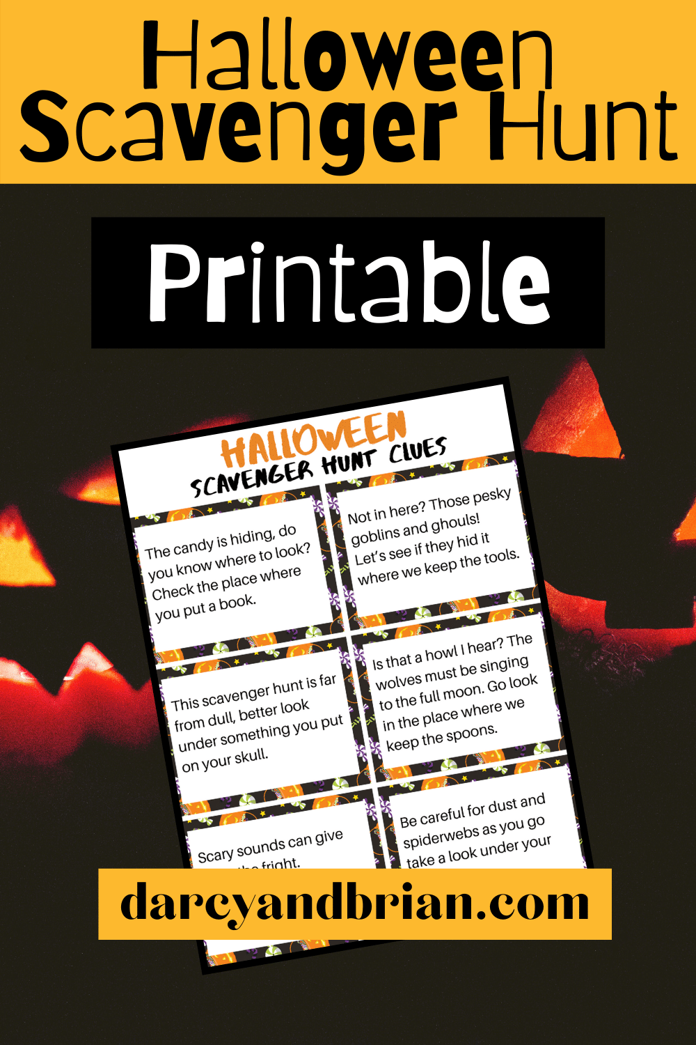 halloween treasure hunt printable clues
