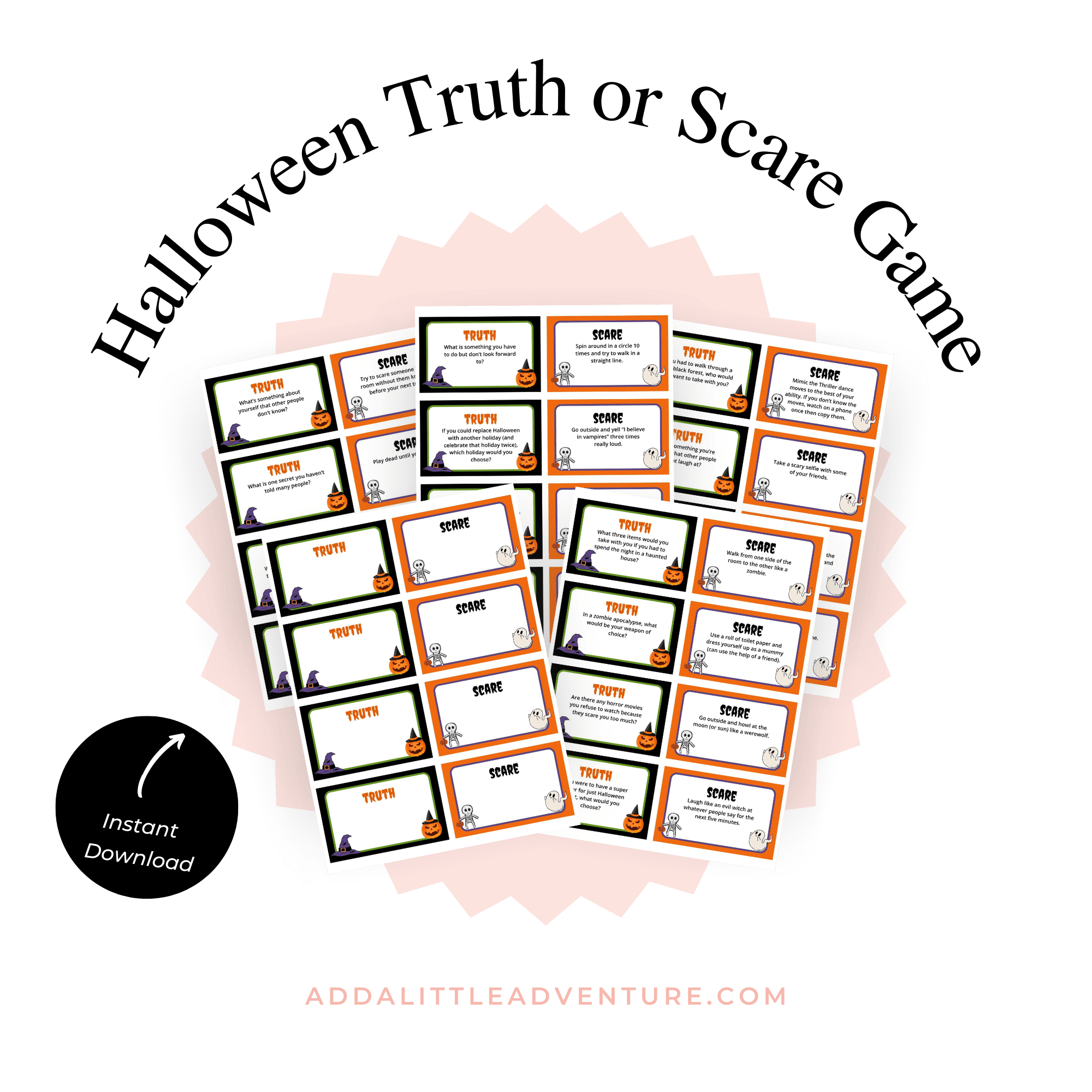 Halloween Truth Or Dare Game Downloadable PDF Add A Little Halloween Truth Or Dare Game Downloadable PDF Add A Little