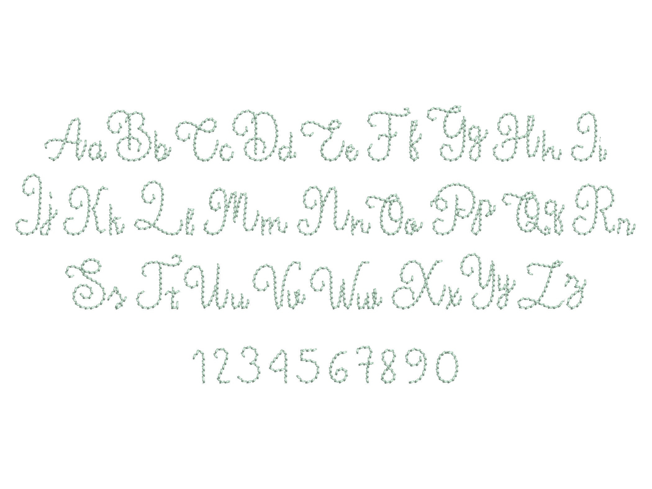 Hand Stitch Effect FONT Back Stitch Alphabet Letters And Numbers Machine Embroidery Designs In Multiple Mini Sizes Script Font Kids Name BX