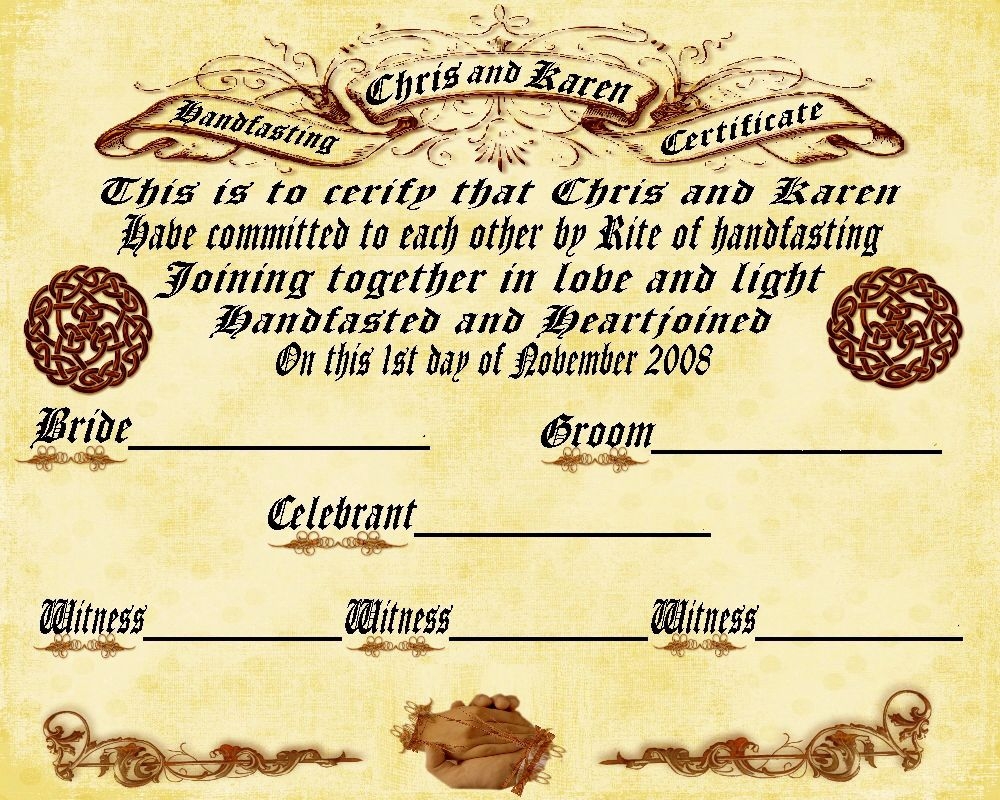 Handfasting Certificate Challenge 2 Digital Scrapbooking At 